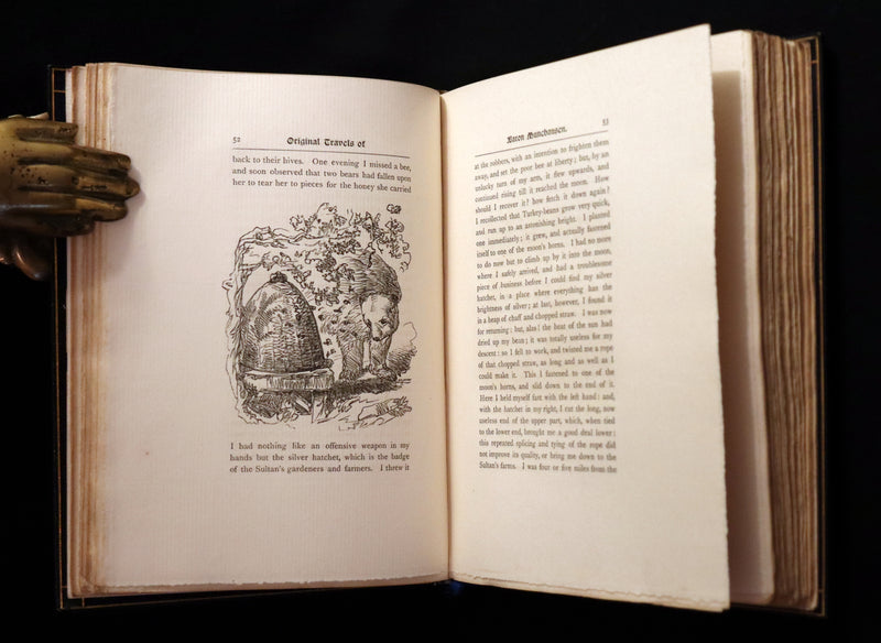 1889 Fine Morrell binding - Baron MUNCHAUSEN's Travels and Surprising Adventures Illustrated by Crowquill.