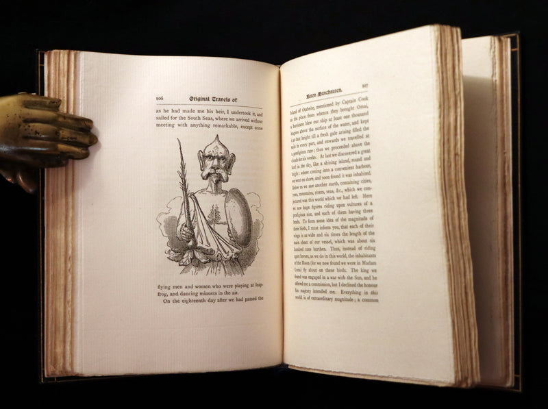 1889 Fine Morrell binding - Baron MUNCHAUSEN's Travels and Surprising Adventures Illustrated by Crowquill.