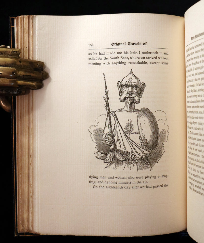 1889 Fine Morrell binding - Baron MUNCHAUSEN's Travels and Surprising Adventures Illustrated by Crowquill.