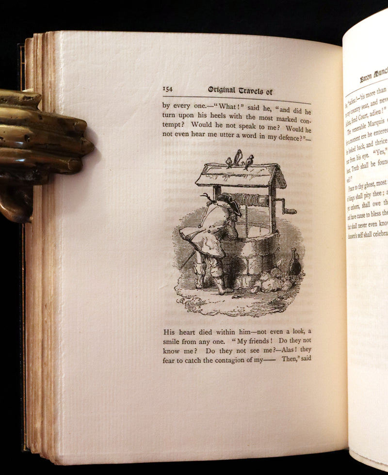1889 Fine Morrell binding - Baron MUNCHAUSEN's Travels and Surprising Adventures Illustrated by Crowquill.