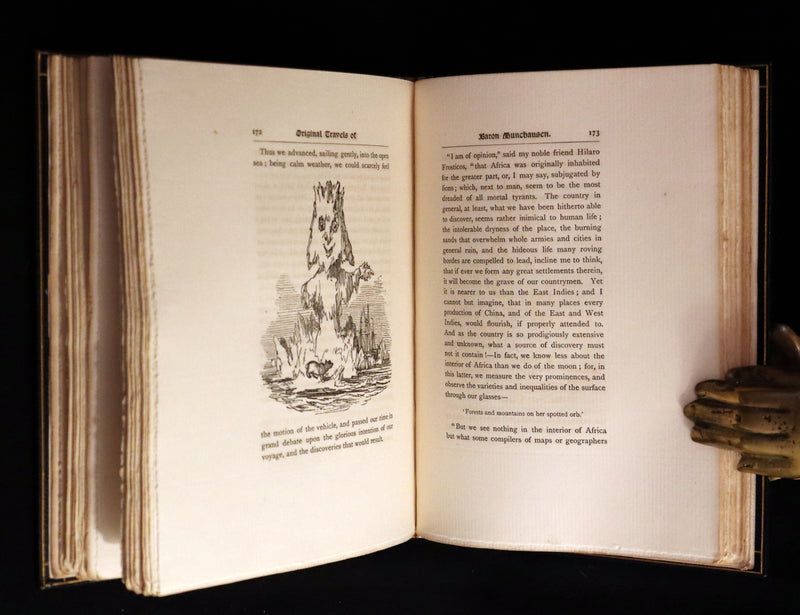 1889 Fine Morrell binding - Baron MUNCHAUSEN's Travels and Surprising Adventures Illustrated by Crowquill.