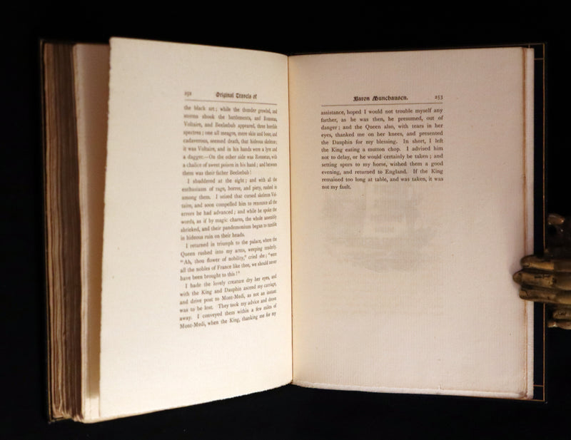 1889 Fine Morrell binding - Baron MUNCHAUSEN's Travels and Surprising Adventures Illustrated by Crowquill.