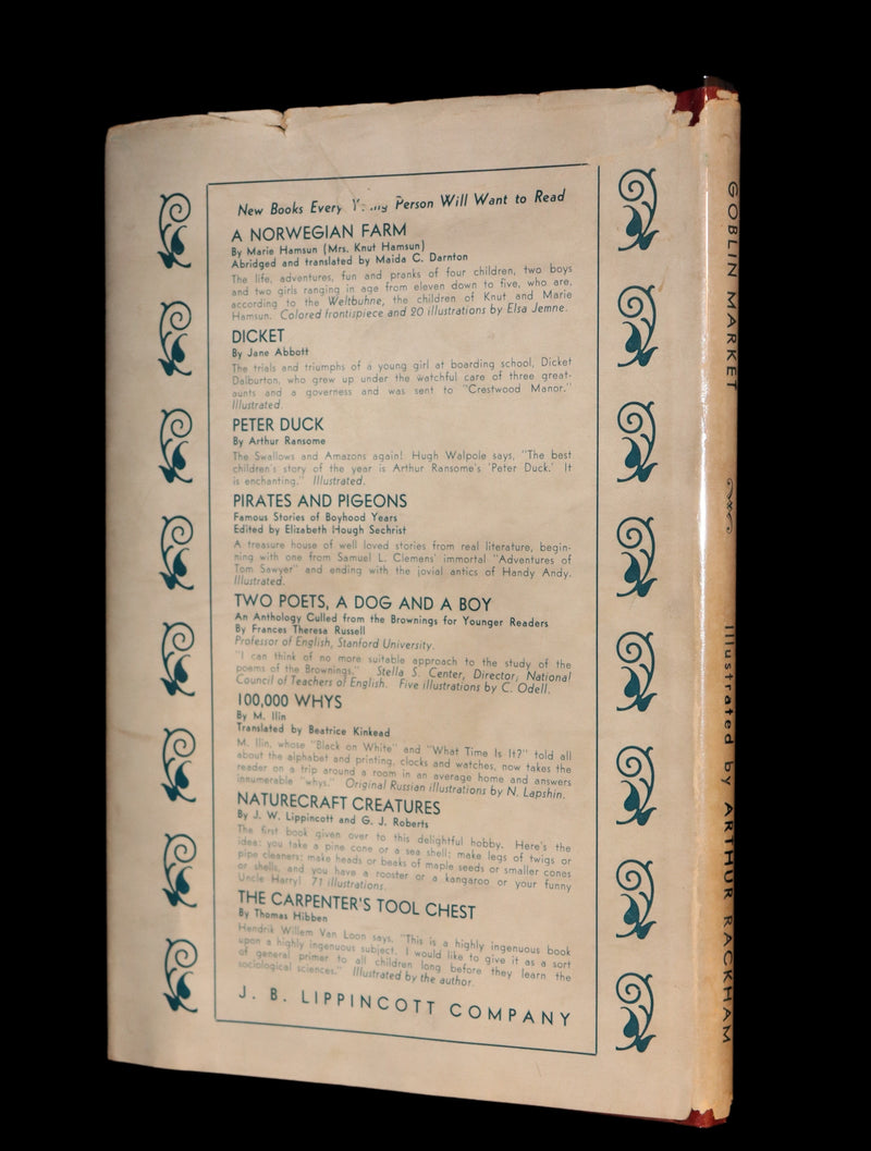 1933 Rare First US Edition - Goblin Market by Christina Rossetti illustrated by Arthur Rackham.