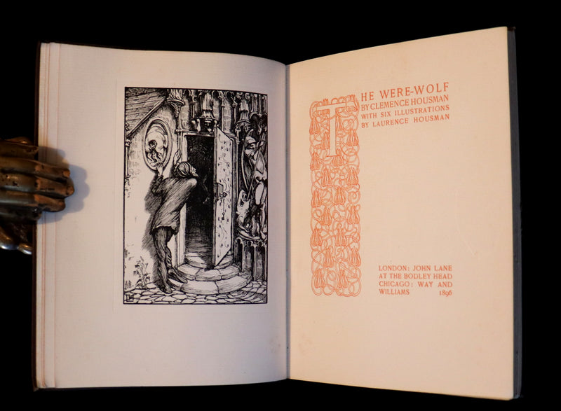 1896 Rare First Edition Book on Werewolves - THE WERE-WOLF by Clemence Housman. Illustrated.