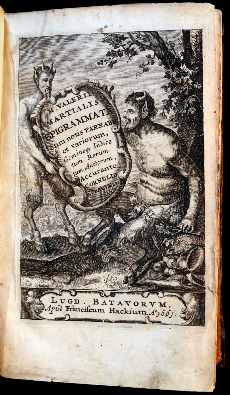 1661 Rare Latin vellum Book - MARTIAL's Epigrams - M. Valerii Martialis Epigrammata.