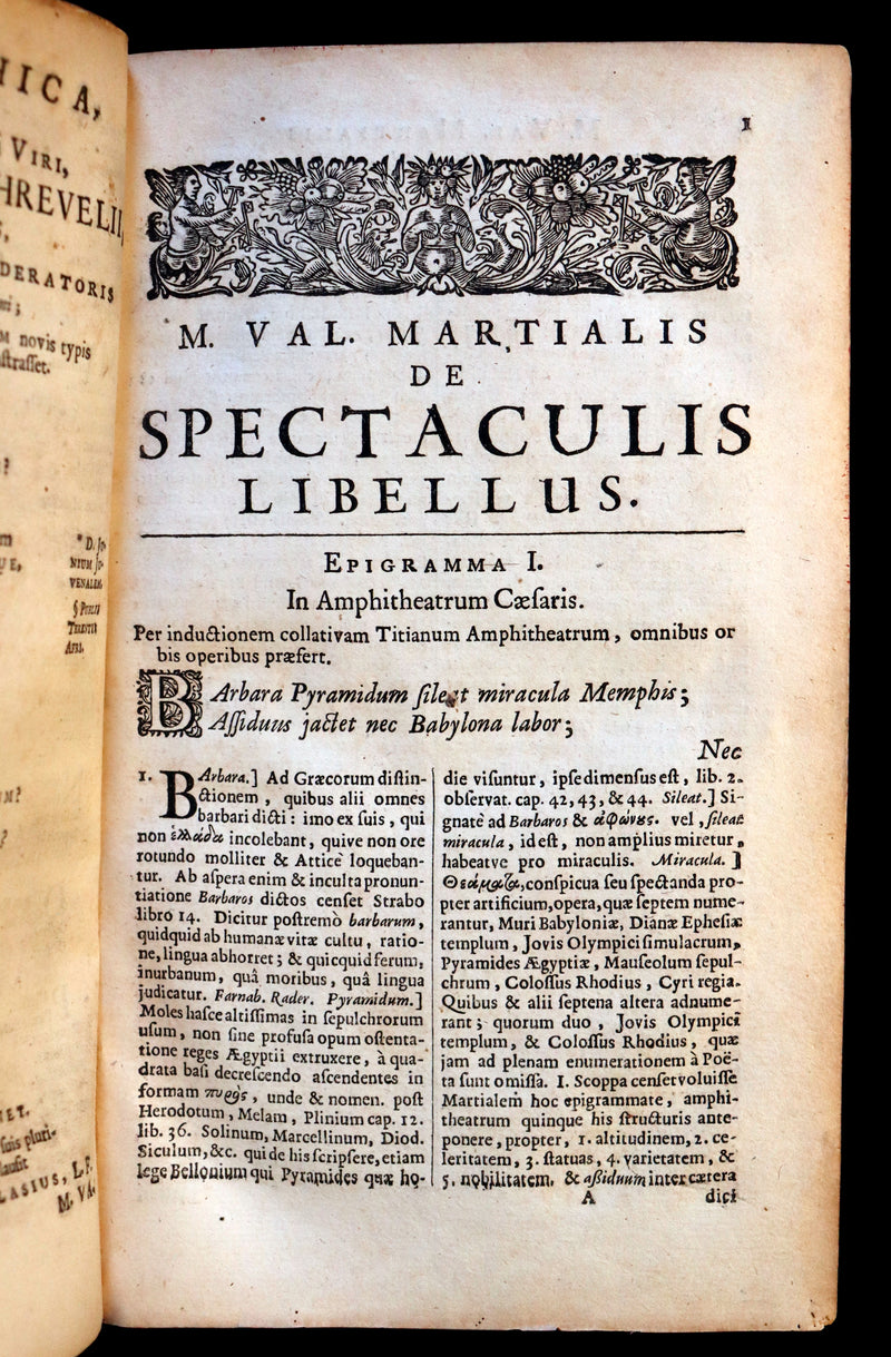 1661 Rare Latin vellum Book - MARTIAL's Epigrams - M. Valerii Martialis Epigrammata.