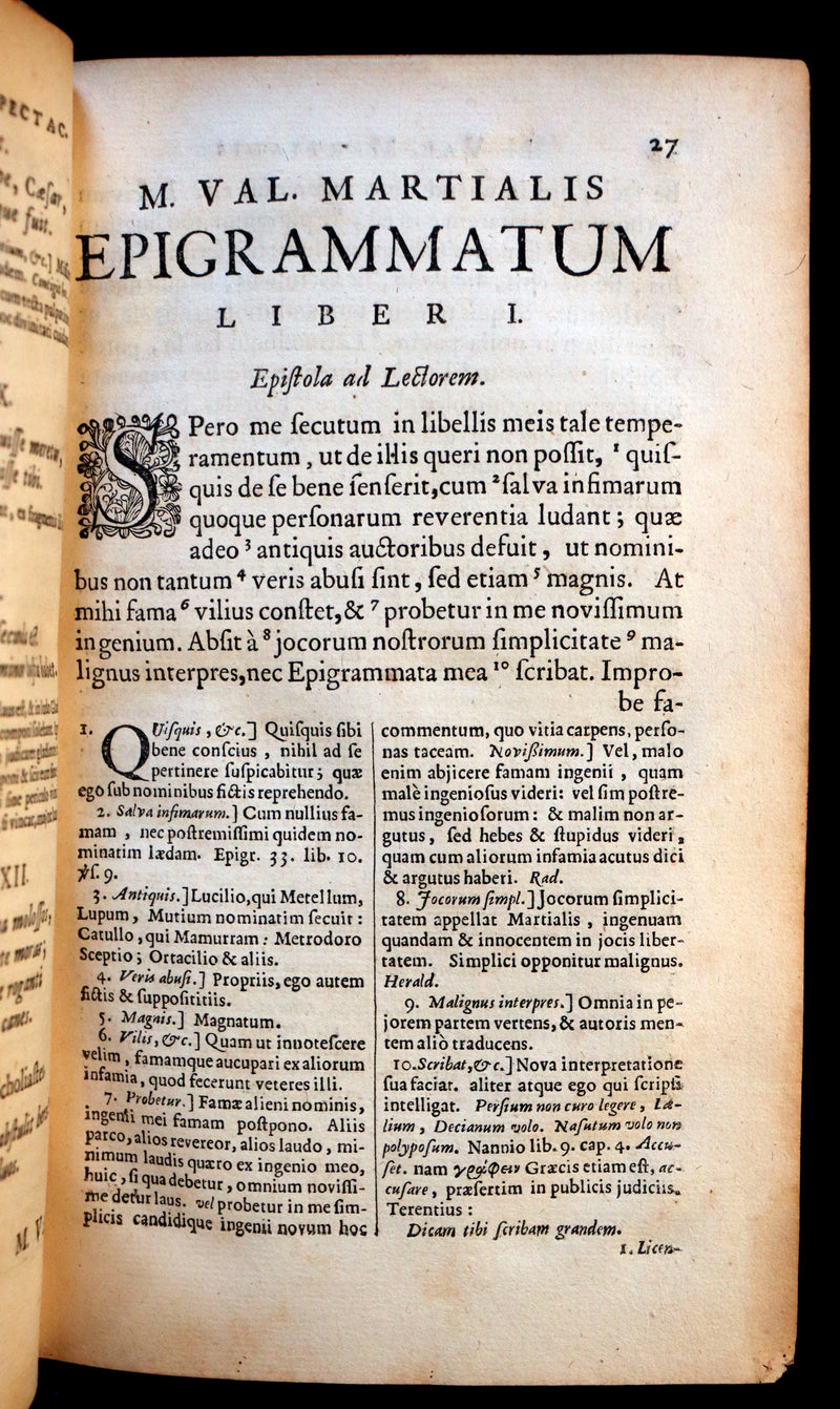 1661 Rare Latin vellum Book - MARTIAL's Epigrams - M. Valerii Martialis Epigrammata.