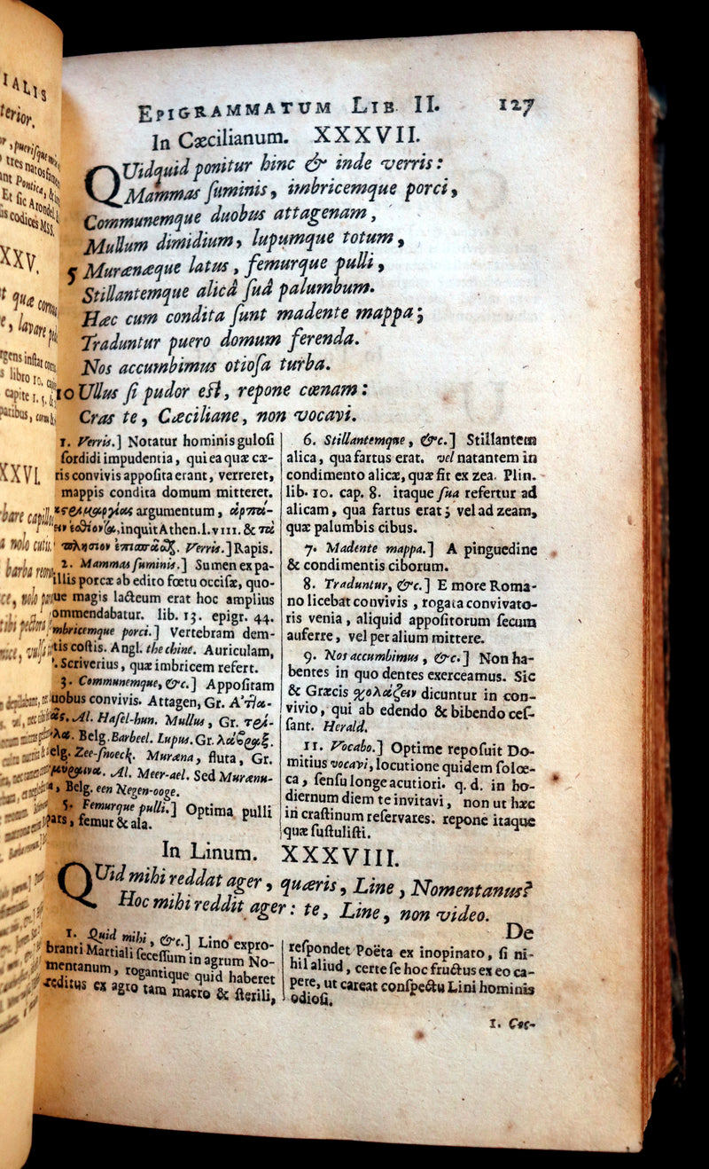 1661 Rare Latin vellum Book - MARTIAL's Epigrams - M. Valerii Martialis Epigrammata.