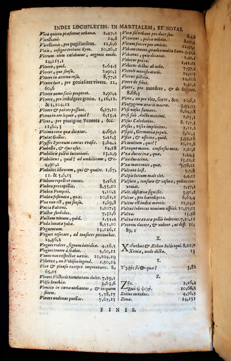 1661 Rare Latin vellum Book - MARTIAL's Epigrams - M. Valerii Martialis Epigrammata.