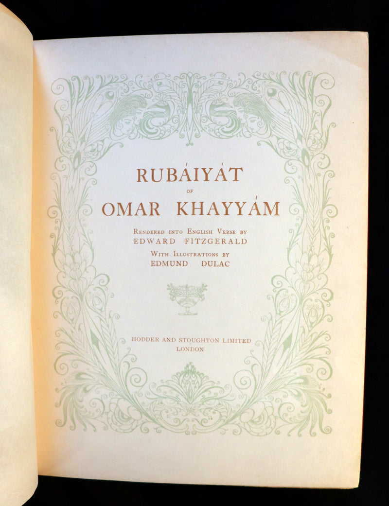 1909 Rare First Edition - RUBAIYAT of Omar Khayyam Illustrated By Edmund DULAC.