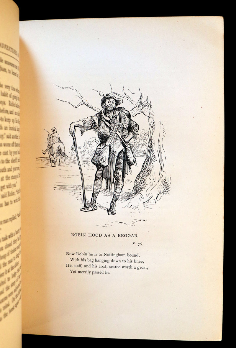 1895 Scarce Book - THE LIFE AND ADVENTURES OF ROBIN HOOD by J.B. Marsh illustrated by Browne.
