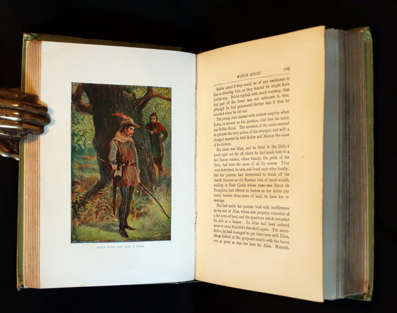 1895 Scarce Book - THE LIFE AND ADVENTURES OF ROBIN HOOD by J.B. Marsh illustrated by Browne.