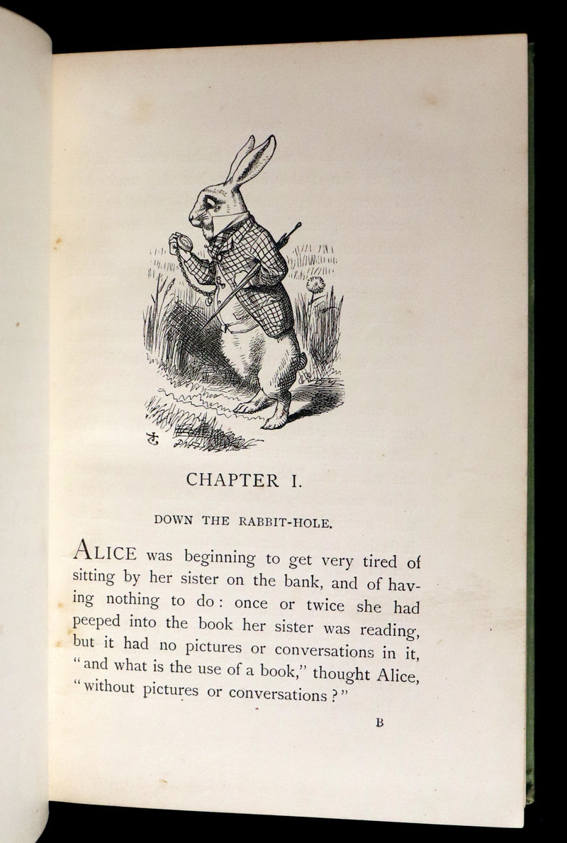 1898 Rare Victorian Book - Alice's Adventures in Wonderland by Lewis Carroll illustrated by John Tenniel.