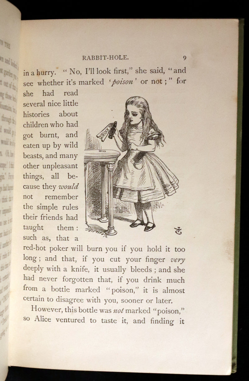 1898 Rare Victorian Book - Alice's Adventures in Wonderland by Lewis Carroll illustrated by John Tenniel.