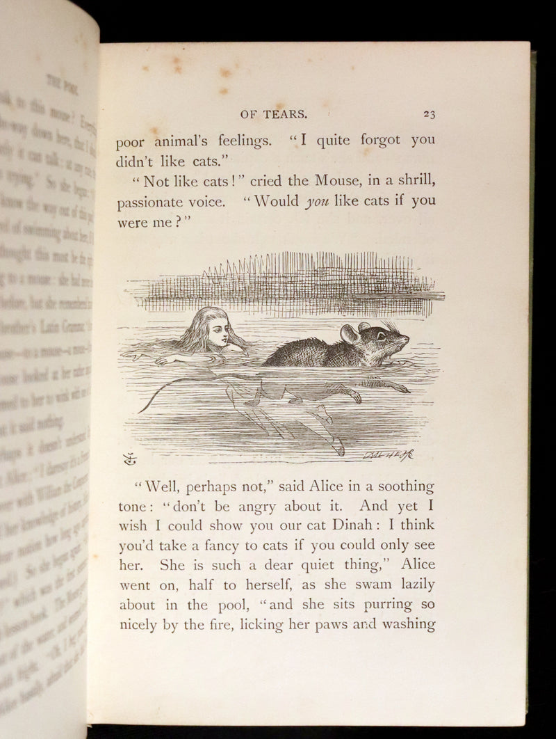 1898 Rare Victorian Book - Alice's Adventures in Wonderland by Lewis Carroll illustrated by John Tenniel.