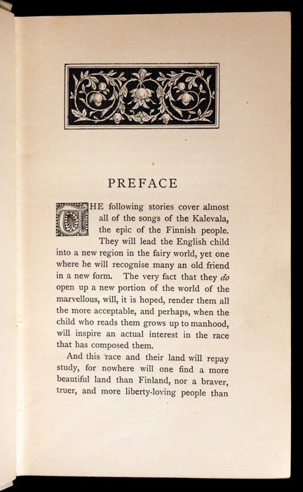 1893 Rare First Edition - FINNISH LEGENDS for English Children by R. Eivind. Illustrated.