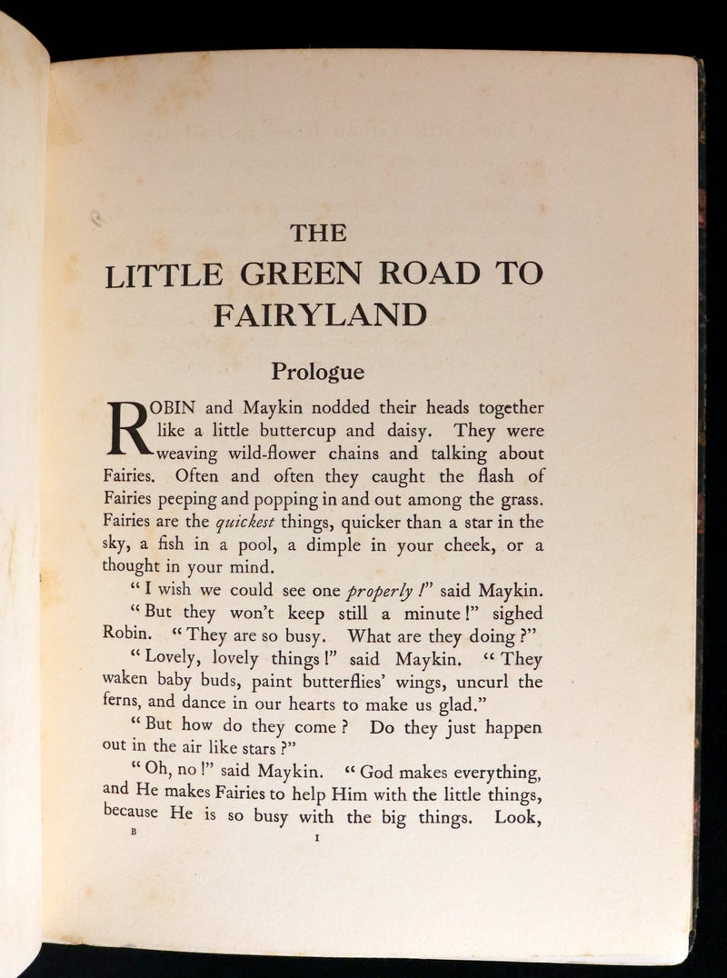 1922 Rare First Edition ~ The Little Green Road to Fairyland by Ida Rentoul Outhwaite - color illustrated.