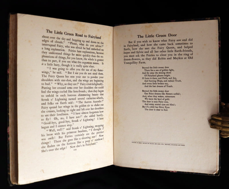1922 Rare First Edition ~ The Little Green Road to Fairyland by Ida Rentoul Outhwaite - color illustrated.