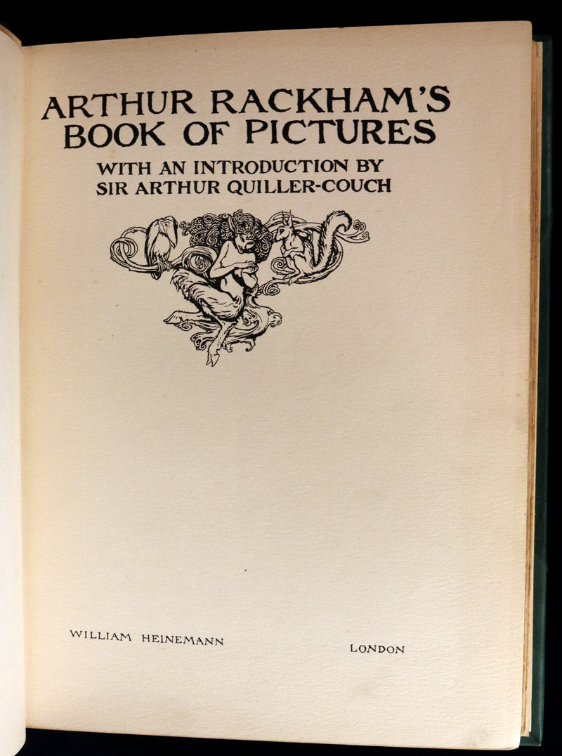 1913 Rare First Edition - Arthur RACKHAM's Book of Pictures - Magic, Elves, Goblins, Dragons, Frog Prince, Santa Claus, Sea Serpent, etc.