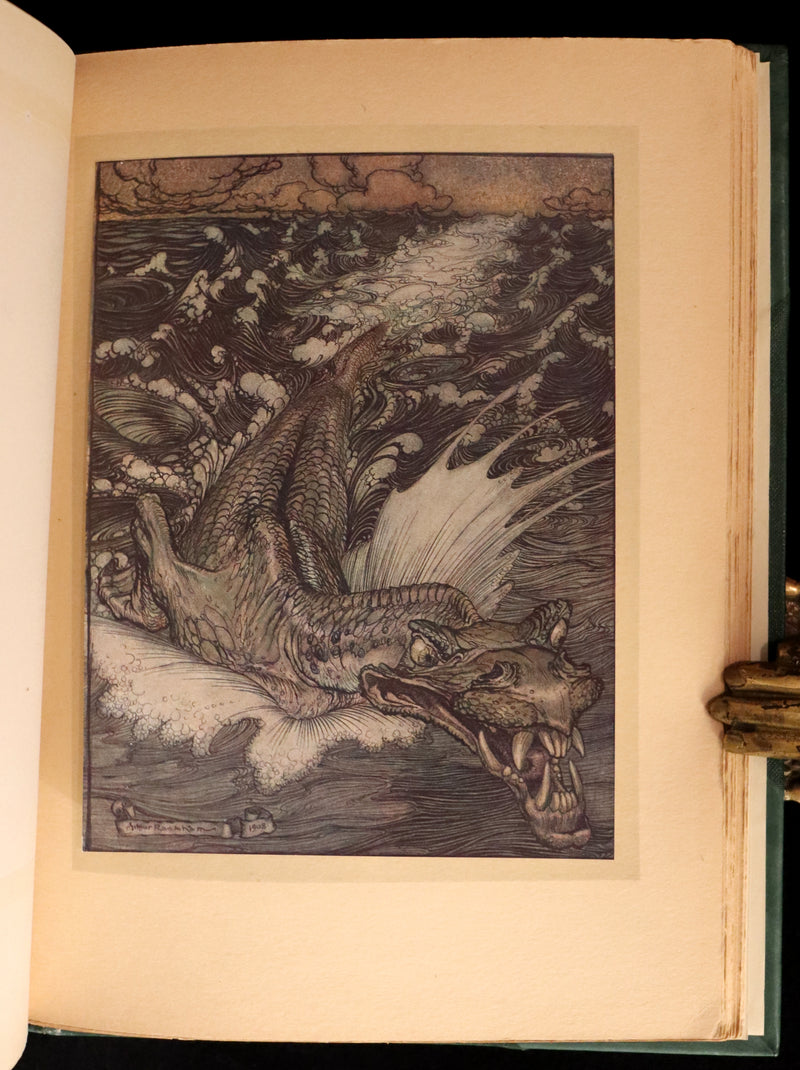 1913 Rare First Edition - Arthur RACKHAM's Book of Pictures - Magic, Elves, Goblins, Dragons, Frog Prince, Santa Claus, Sea Serpent, etc.