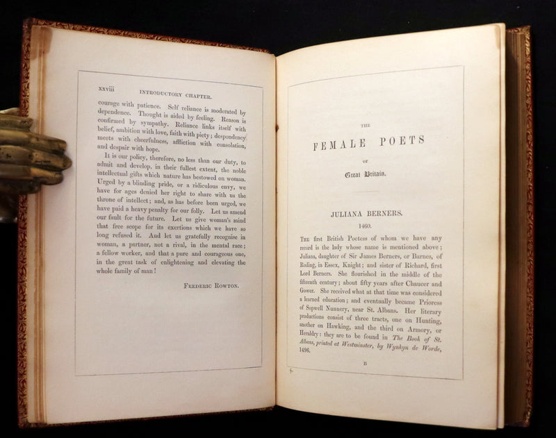 1854 Rare Book bound by Weemys - The Female Poets of Great Britain.