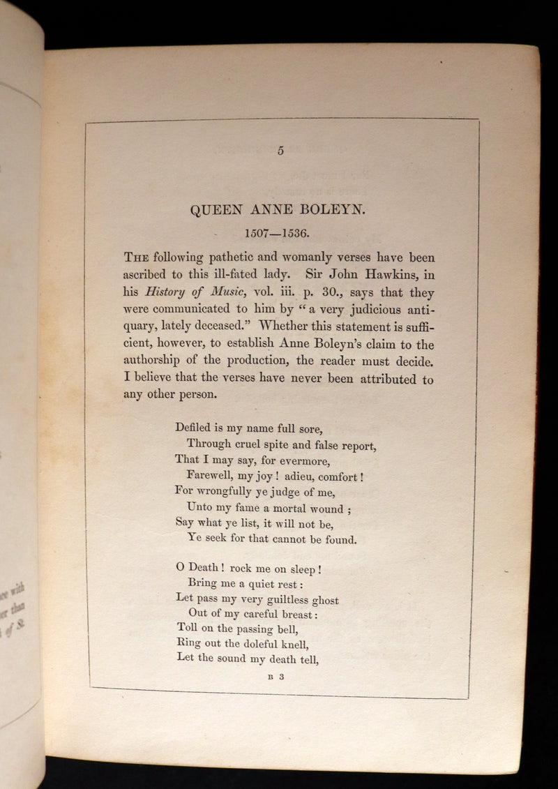 1854 Rare Book bound by Weemys - The Female Poets of Great Britain.