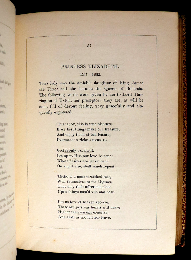1854 Rare Book bound by Weemys - The Female Poets of Great Britain.