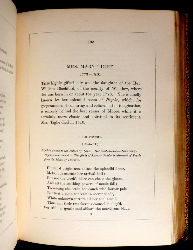 1854 Rare Book bound by Weemys - The Female Poets of Great Britain.