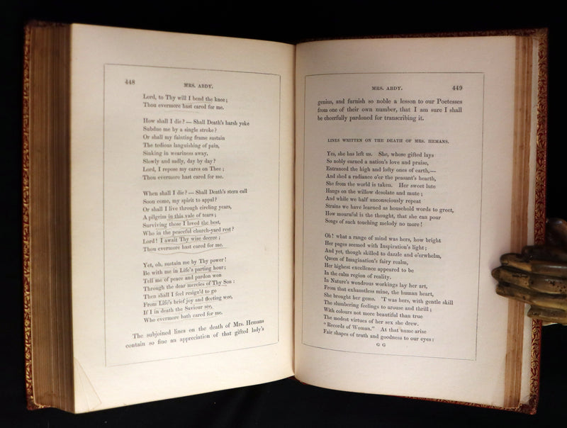 1854 Rare Book bound by Weemys - The Female Poets of Great Britain.