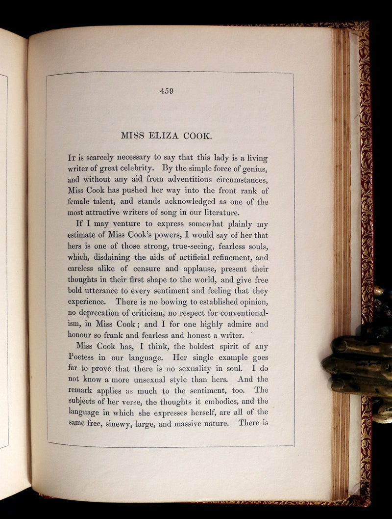 1854 Rare Book bound by Weemys - The Female Poets of Great Britain.