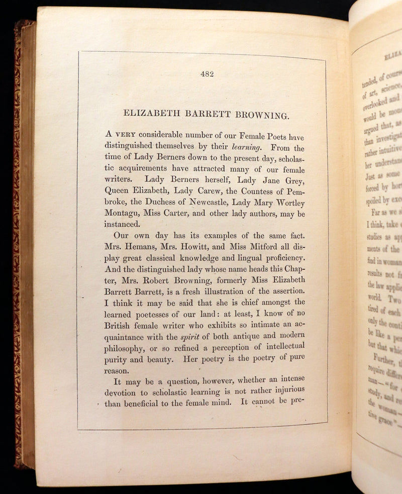 1854 Rare Book bound by Weemys - The Female Poets of Great Britain.