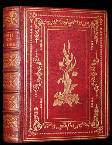 1854 Rare Book bound by Weemys - The Female Poets of Great Britain.