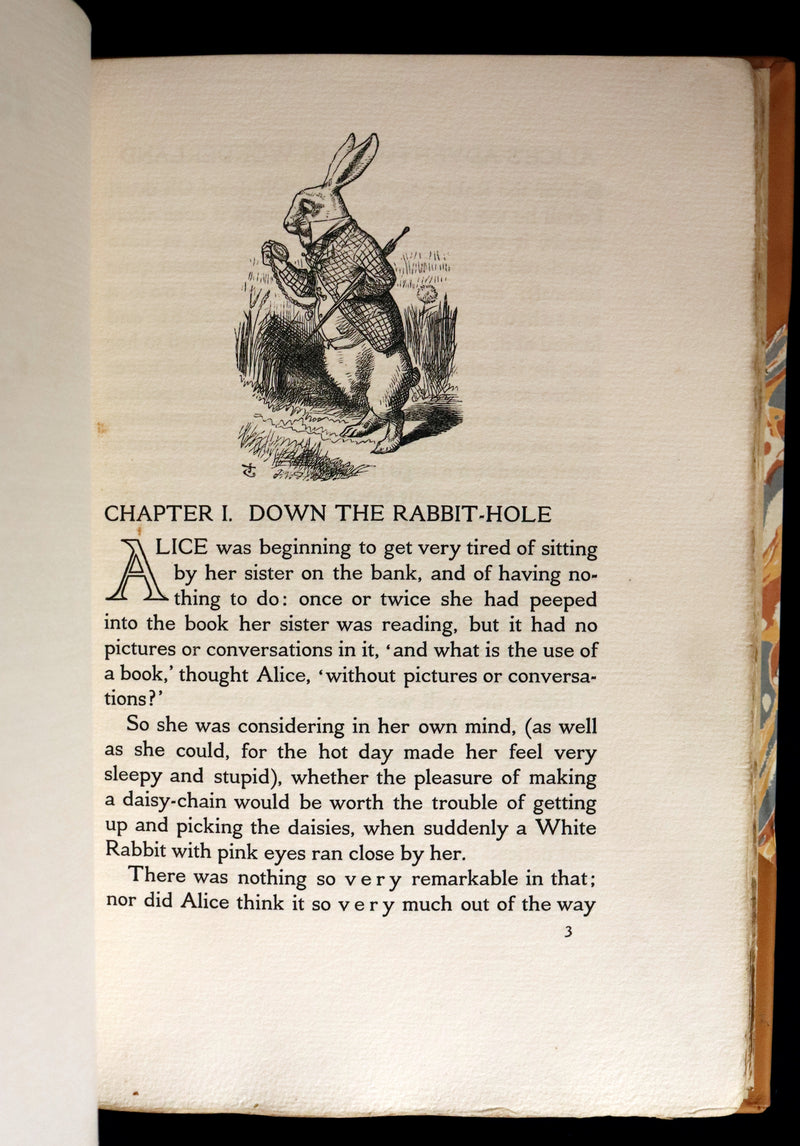 1914 Rare Limited 1st Riccardi Press Edition - Alice's Adventures in Wonderland by Lewis Carroll illustrated by John Tenniel. #795/1000.