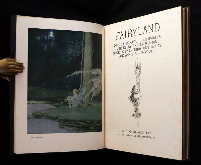 1931 Rare First UK Edition in a beautiful binding ~ FAIRYLAND by Ida Rentoul Outhwaite color illustrated.