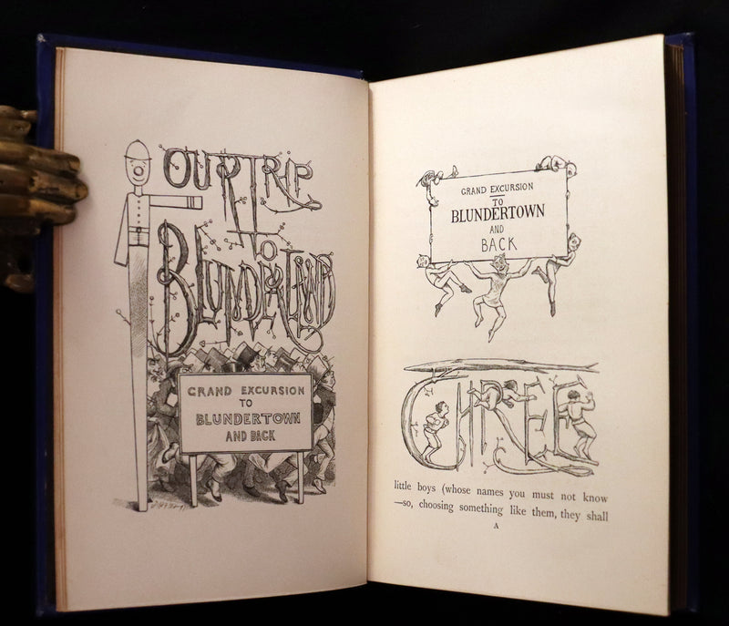 1877 Scarce Book - Our Trip to Blunderland Or, Grand Excursion to Blundertown and Back illustrated by Charles Doyle.