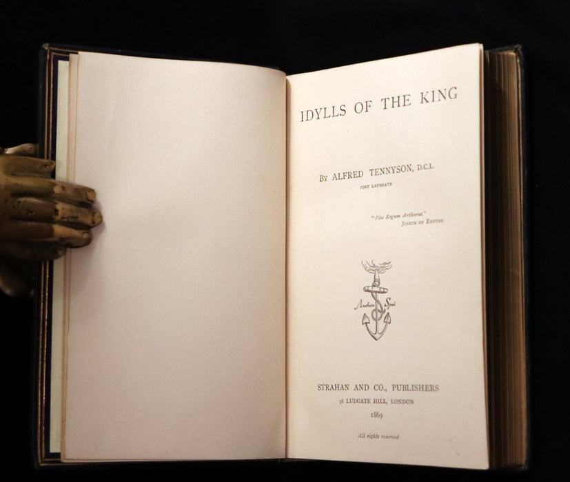 1869 Rare Book on Legend of King Arthur - IDYLLS OF THE KING by Alfred Tennyson.