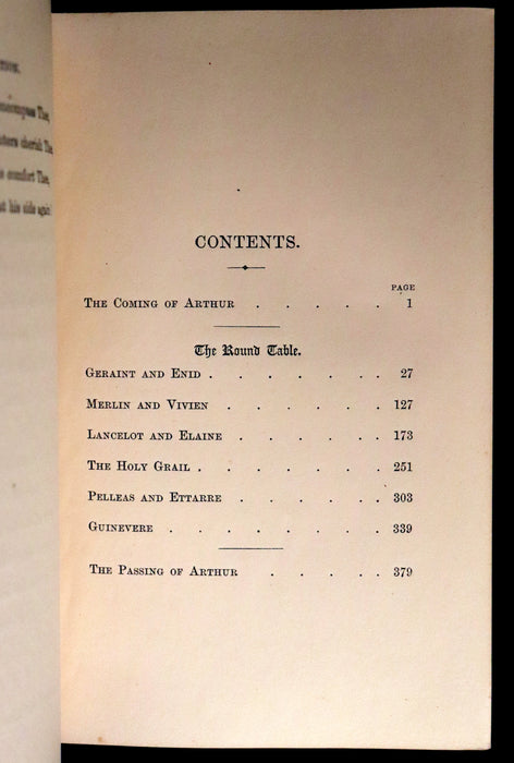 1869 Rare Book on Legend of King Arthur - IDYLLS OF THE KING by Alfred Tennyson.