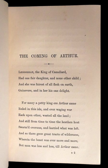 1869 Rare Book on Legend of King Arthur - IDYLLS OF THE KING by Alfred Tennyson.