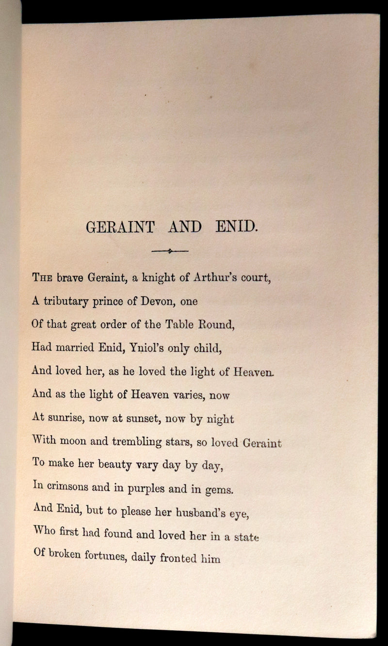 1869 Rare Book on Legend of King Arthur - IDYLLS OF THE KING by Alfred Tennyson.