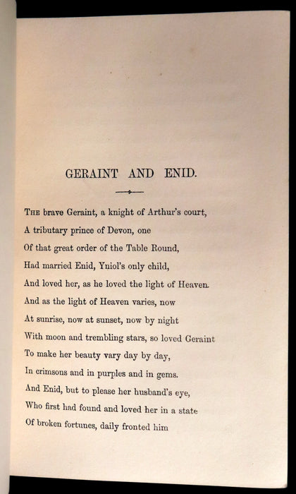 1869 Rare Book on Legend of King Arthur - IDYLLS OF THE KING by Alfred Tennyson.