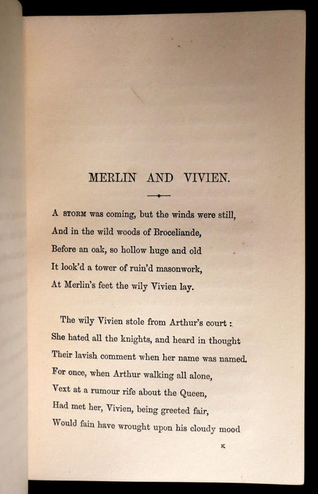 1869 Rare Book on Legend of King Arthur - IDYLLS OF THE KING by Alfred Tennyson.