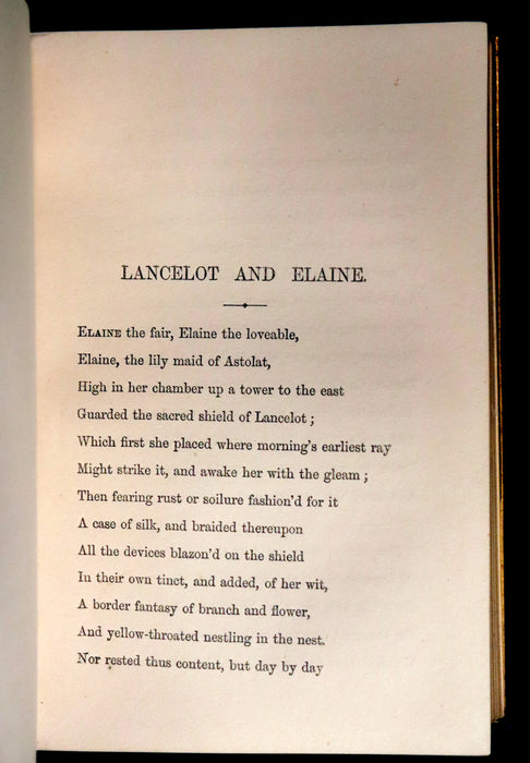 1869 Rare Book on Legend of King Arthur - IDYLLS OF THE KING by Alfred Tennyson.