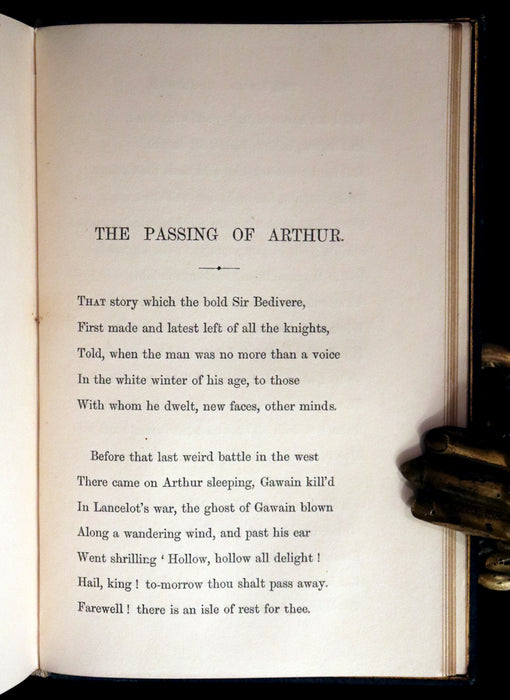 1869 Rare Book on Legend of King Arthur - IDYLLS OF THE KING by Alfred Tennyson.