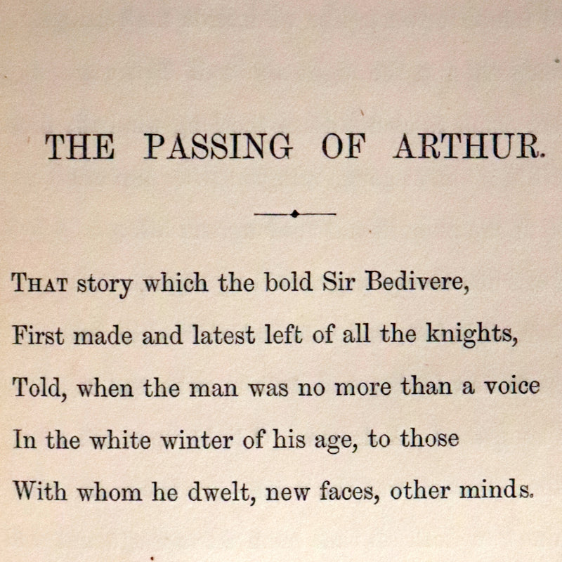1869 Rare Book on Legend of King Arthur - IDYLLS OF THE KING by Alfred Tennyson.