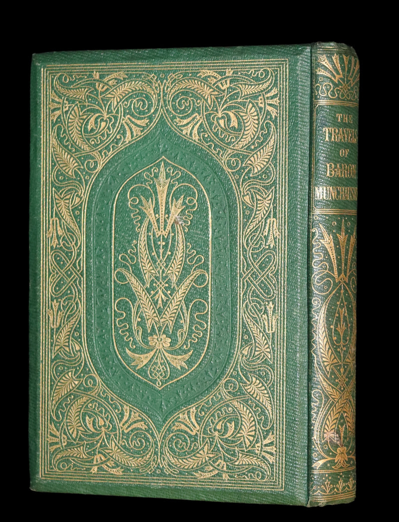1859 Beautiful First Edition - Baron MUNCHAUSEN's Adventures color Illustrated by Crowquill.