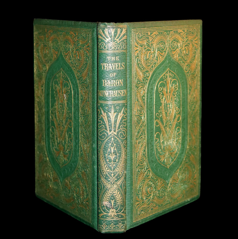 1859 Beautiful First Edition - Baron MUNCHAUSEN's Adventures color Illustrated by Crowquill.