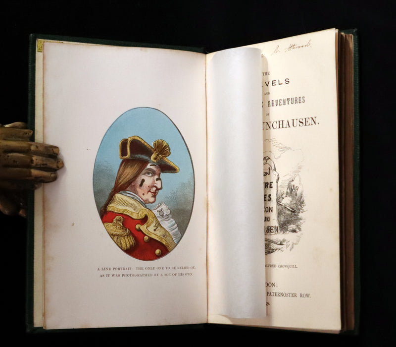 1859 Beautiful First Edition - Baron MUNCHAUSEN's Adventures color Illustrated by Crowquill.