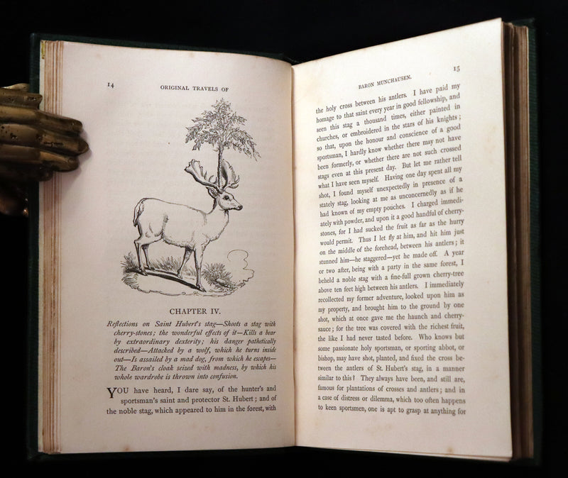 1859 Beautiful First Edition - Baron MUNCHAUSEN's Adventures color Illustrated by Crowquill.