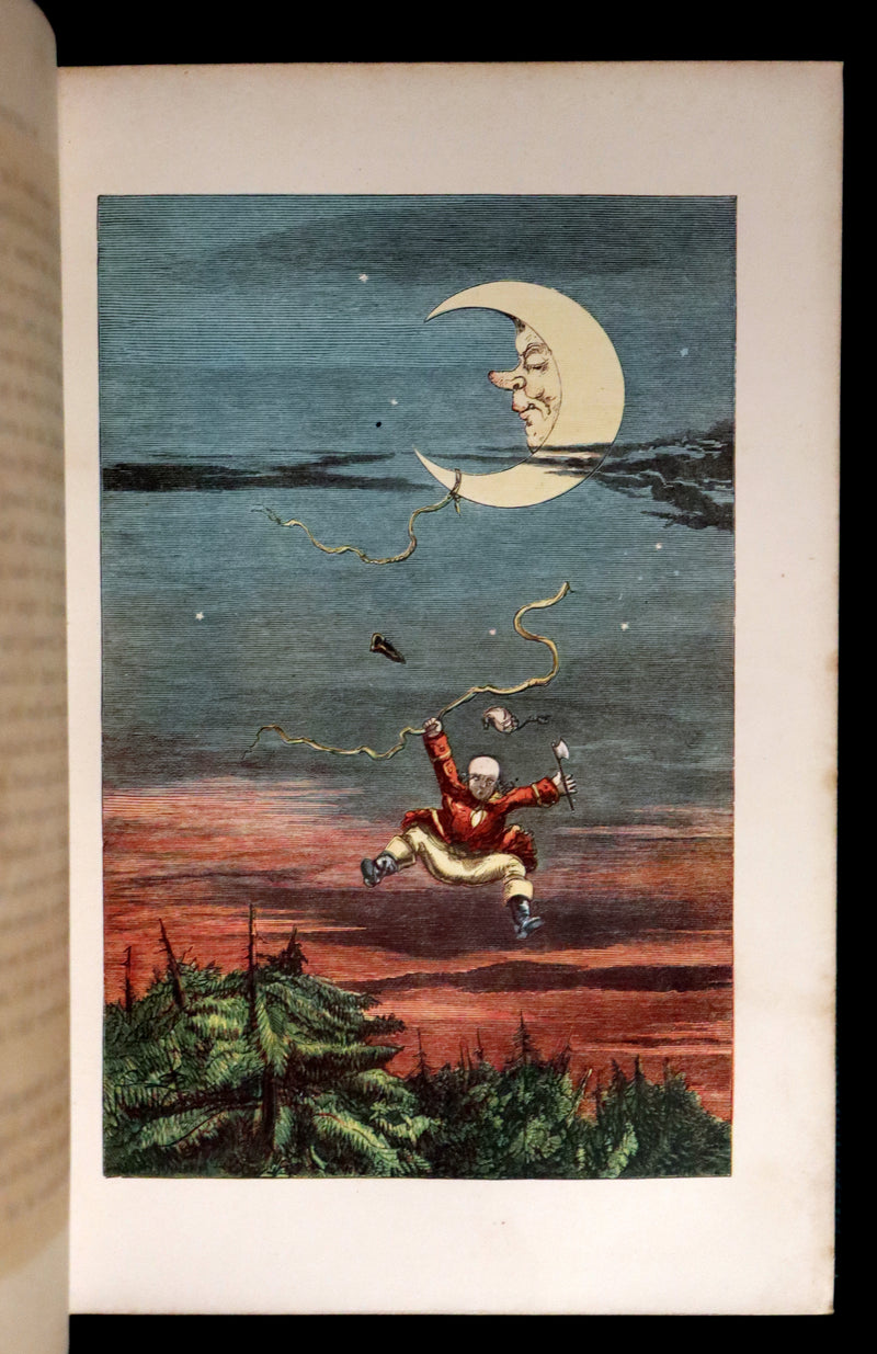 1859 Beautiful First Edition - Baron MUNCHAUSEN's Adventures color Illustrated by Crowquill.