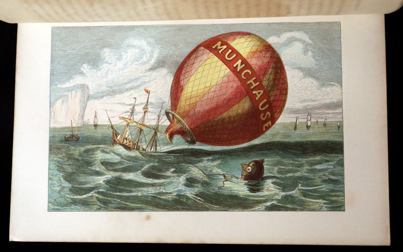 1859 Beautiful First Edition - Baron MUNCHAUSEN's Adventures color Illustrated by Crowquill.